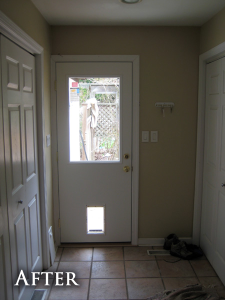 Old cat door interior after