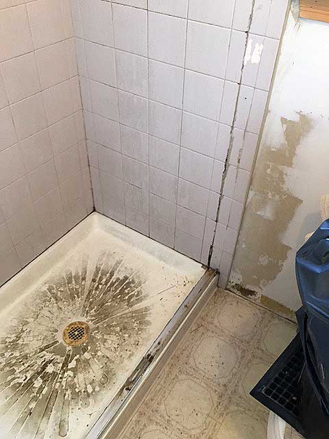 Tile shower before