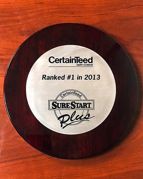 CertainTeed - SureStart Plus Award