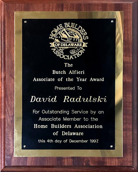 Home Builders Association of Delaware - Associate Of The Year Award